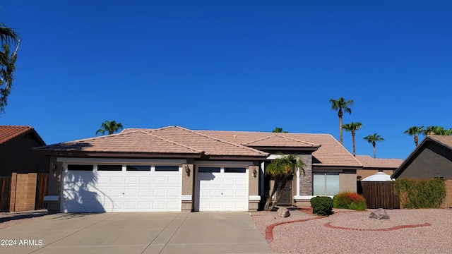 view of front of home with a garage