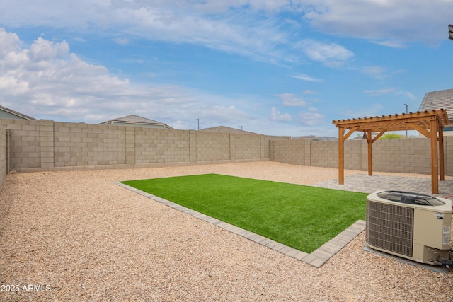 23934 W Verlea Dr, Buckeye, AZ 85326 - view of yard with cooling unit, a pergola, and a patio