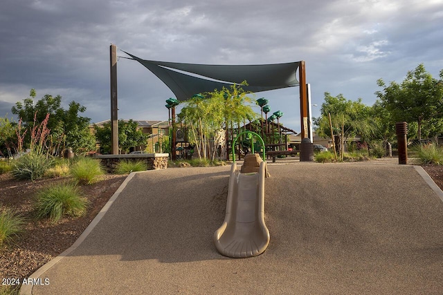 view of community with a playground