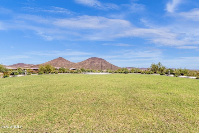 view of mountain feature with a rural view