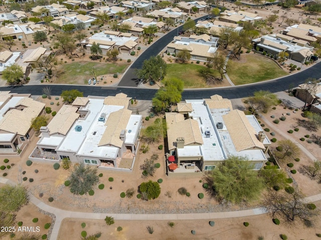 bird's eye view with a residential view