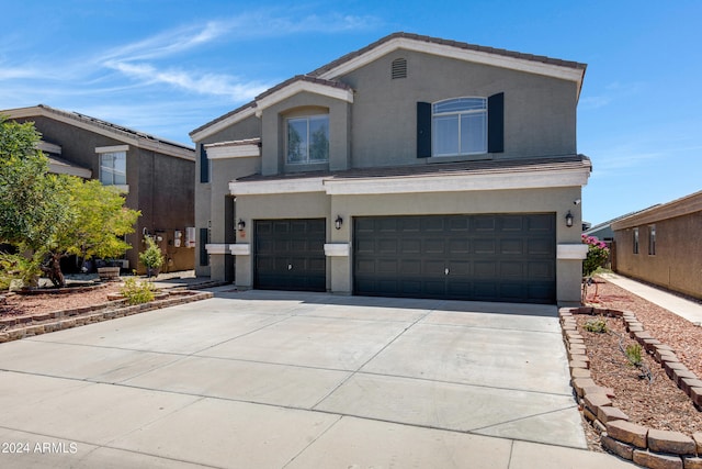 view of front of house with a garage