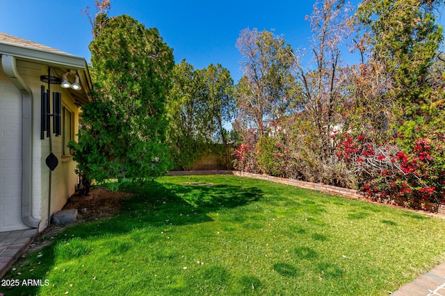 view of yard featuring fence