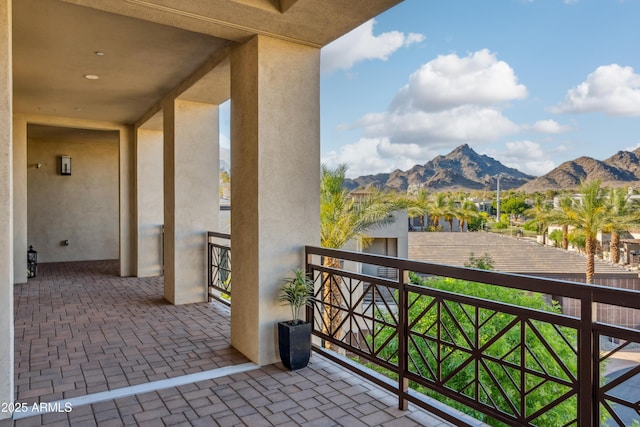 balcony with a mountain view