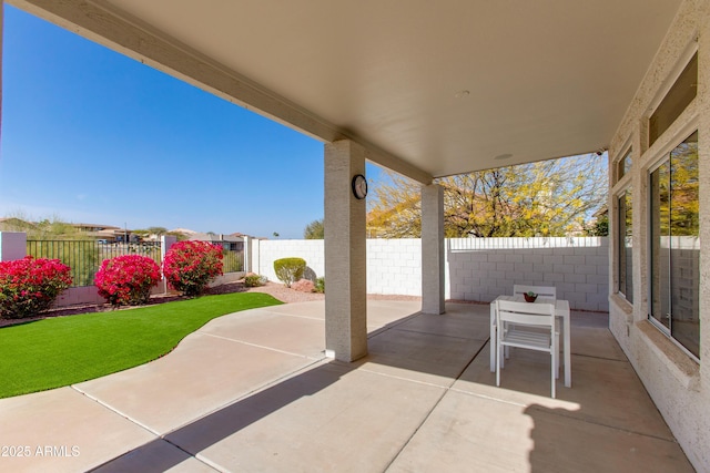 view of patio / terrace with a fenced backyard