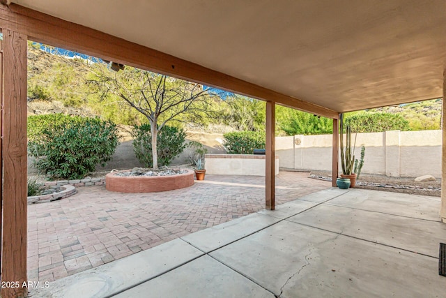 view of patio featuring a fenced backyard