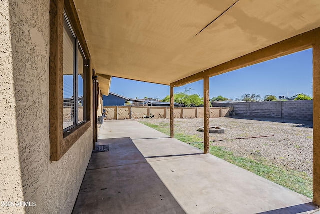 view of patio with a fenced backyard