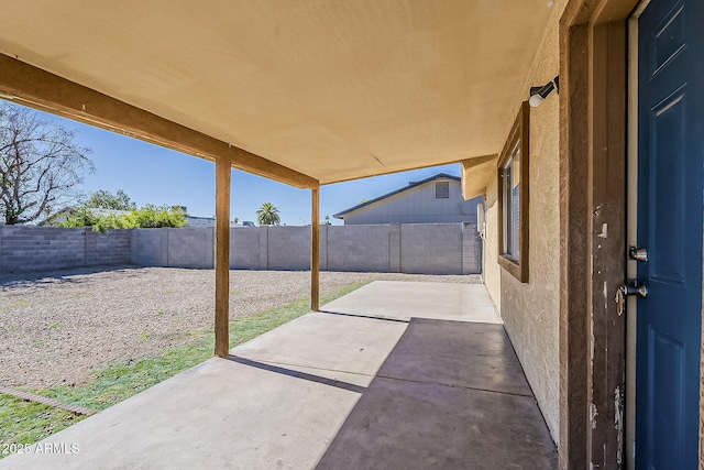 view of patio with a fenced backyard