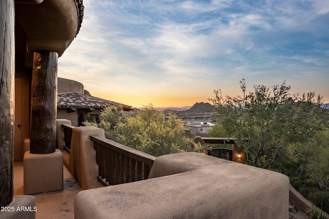 exterior space with a mountain view