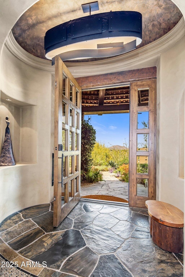 entryway with ornamental molding