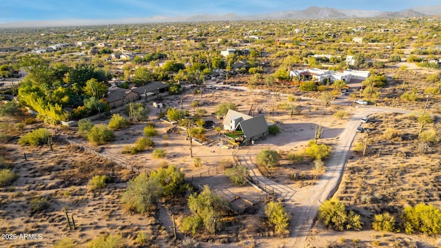 aerial view with a mountain view