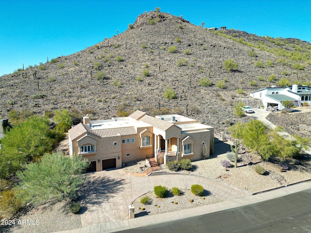 drone / aerial view with a mountain view