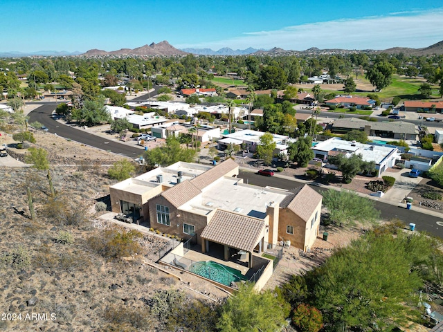 bird's eye view featuring a mountain view