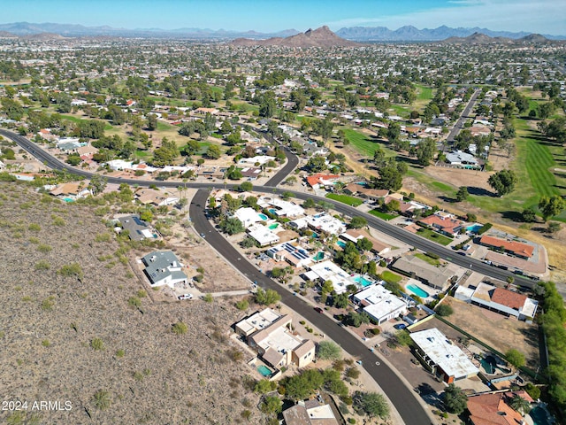 aerial view featuring a mountain view