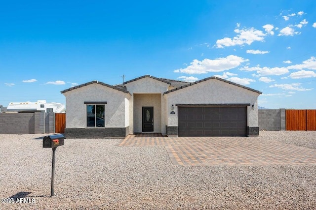 view of front facade with a garage