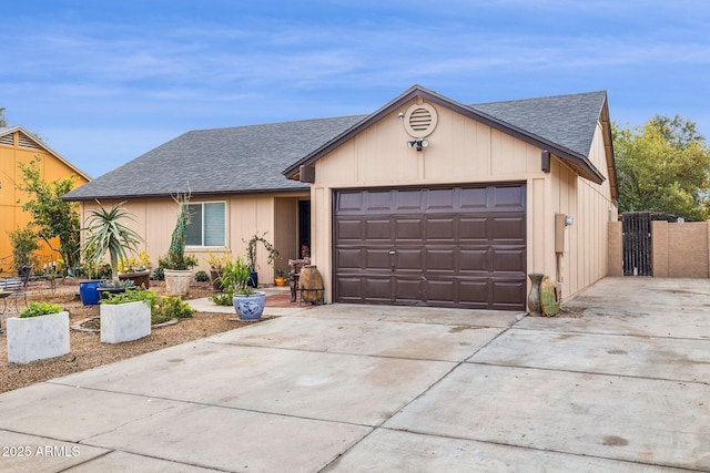 ranch-style home with a garage