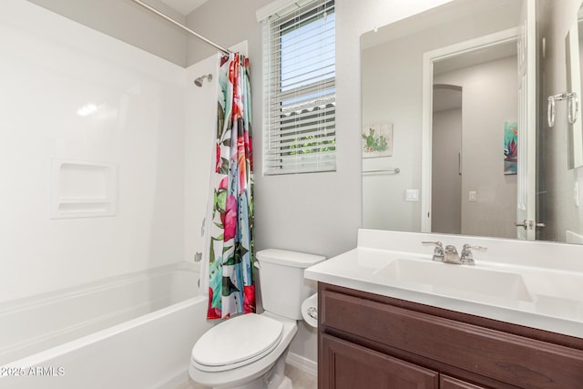 686 N 152nd Dr, Goodyear, AZ 85338 - full bathroom featuring toilet, shower / tub combo, and vanity