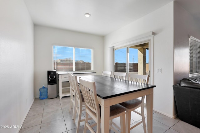 view of tiled dining space