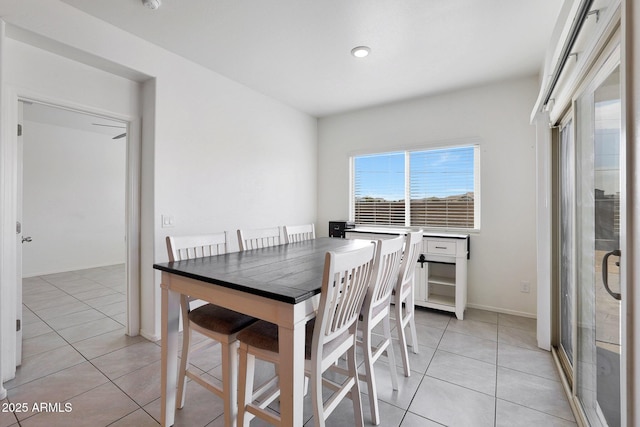 view of tiled dining area