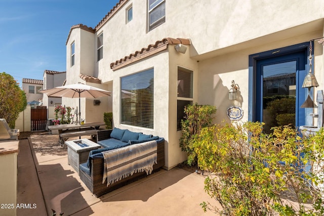 view of patio featuring outdoor lounge area