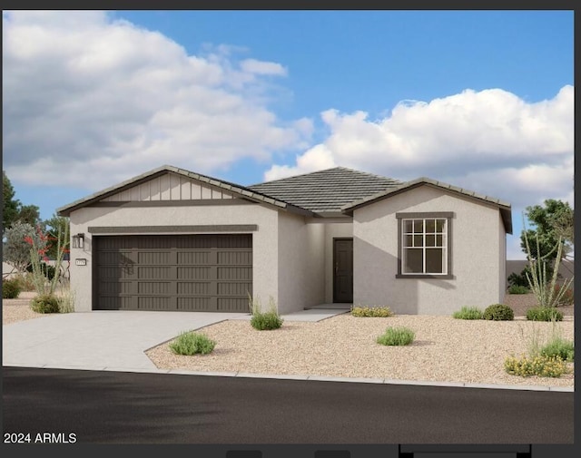 view of front facade featuring a garage