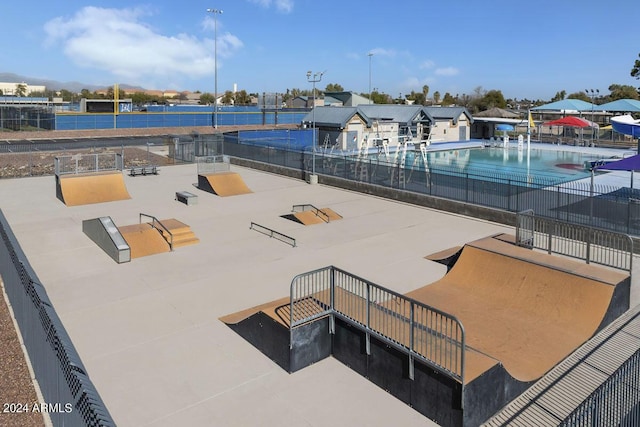 view of swimming pool featuring a patio