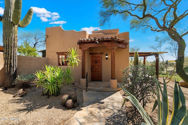 view of pueblo-style home