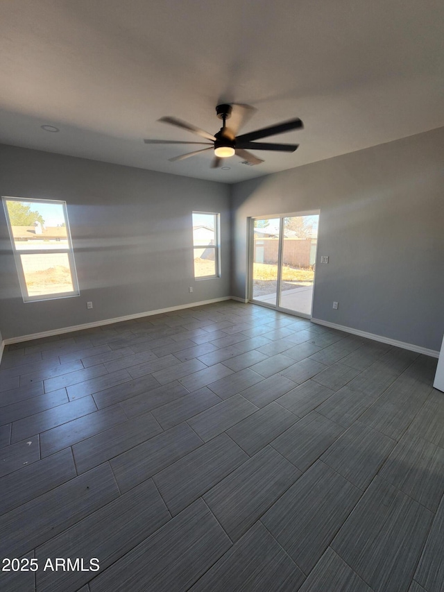 empty room with ceiling fan