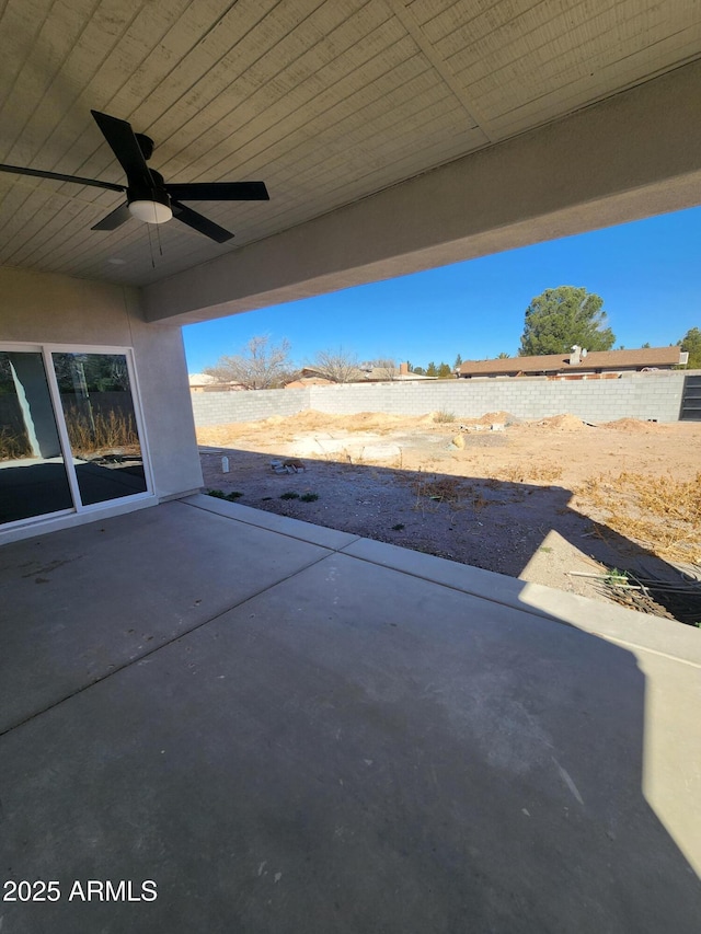 view of patio with ceiling fan