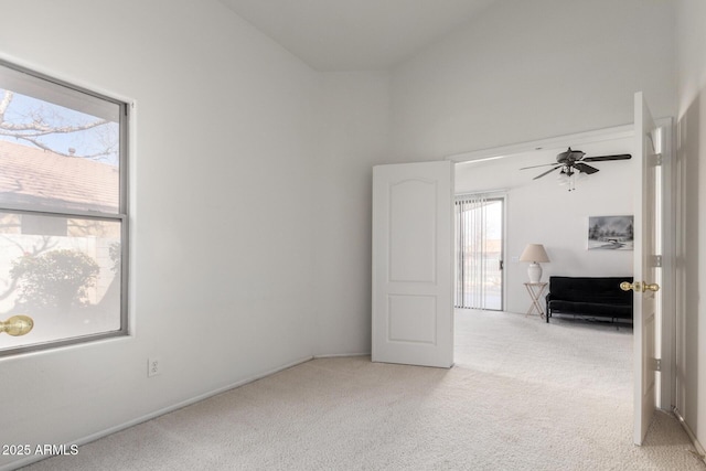 unfurnished bedroom with light carpet