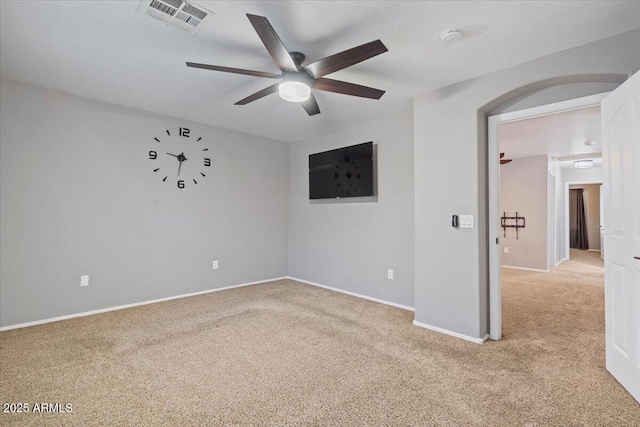 421 W Mountain Sage Dr, Phoenix, AZ 85045 - empty room featuring light carpet, ceiling fan, a smoke detector, and baseboards