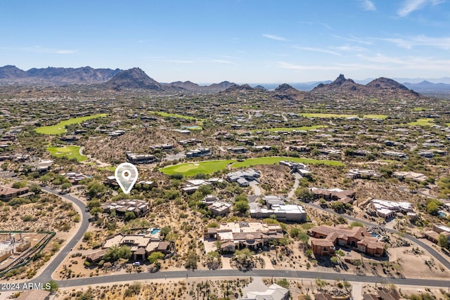 aerial view with a mountain view