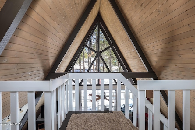 interior details with beam ceiling and wooden ceiling