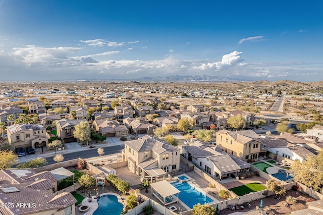 bird's eye view with a residential view