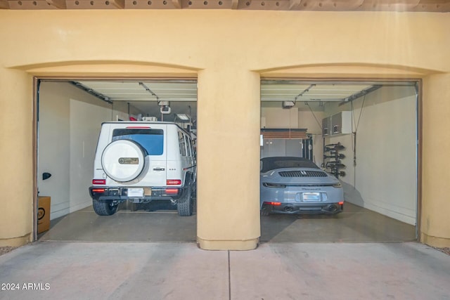 garage featuring a garage door opener