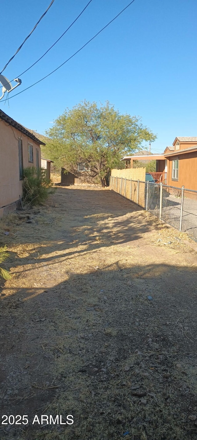 view of yard with fence