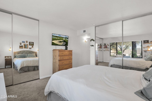 bedroom with a closet and carpet floors