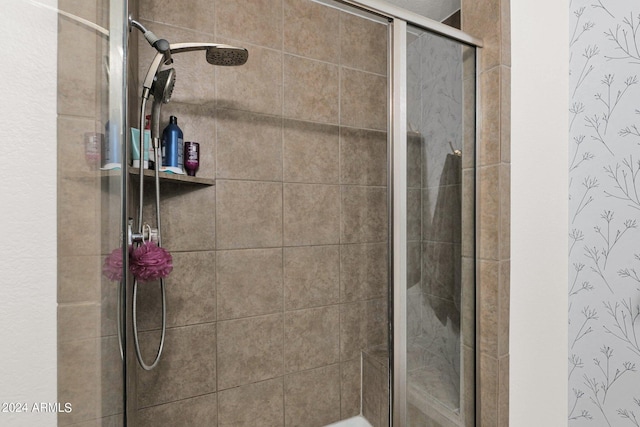 bathroom featuring walk in shower