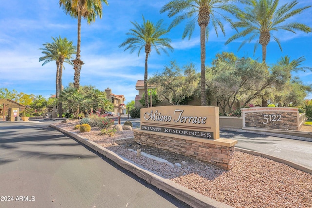 view of community sign