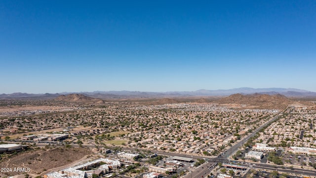 drone / aerial view with a mountain view