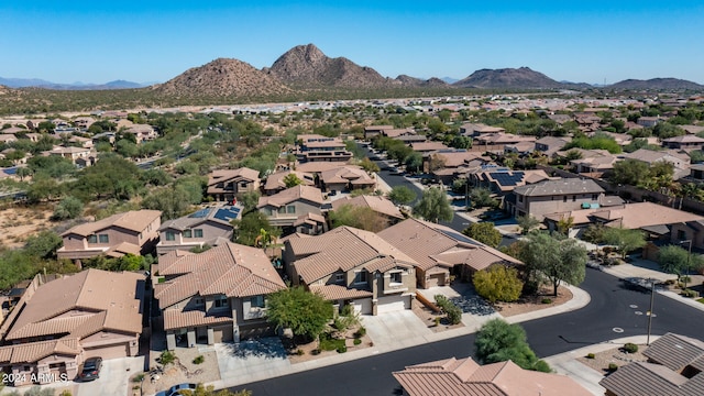 bird's eye view with a mountain view