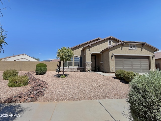 view of front of house with a garage