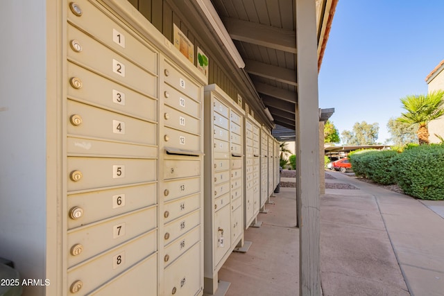surrounding community with mail area