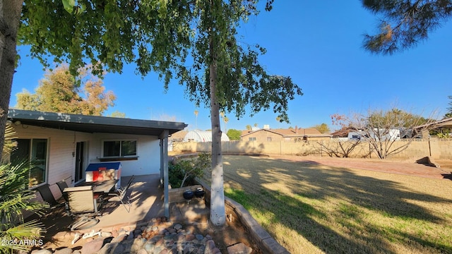 view of yard featuring a patio