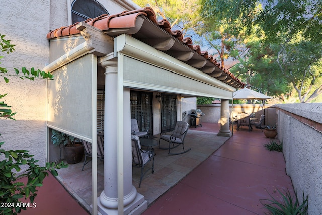 view of patio / terrace with area for grilling