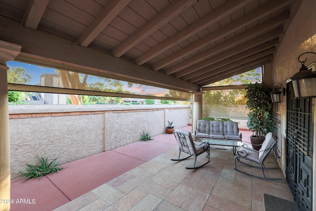 view of patio / terrace featuring an outdoor living space