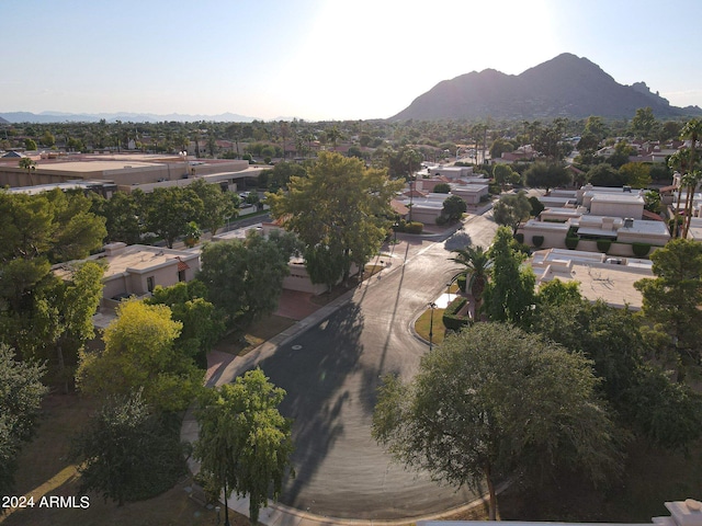 aerial view featuring a mountain view