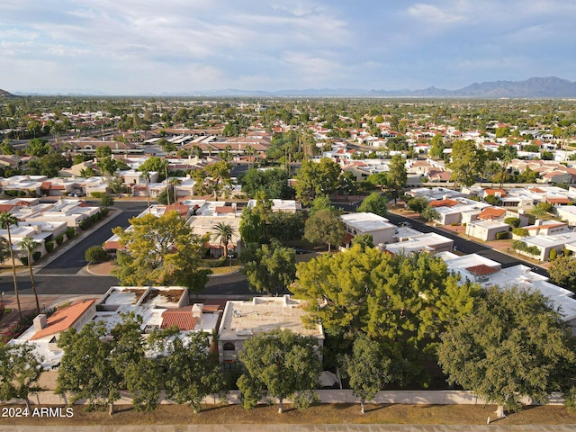 drone / aerial view with a mountain view