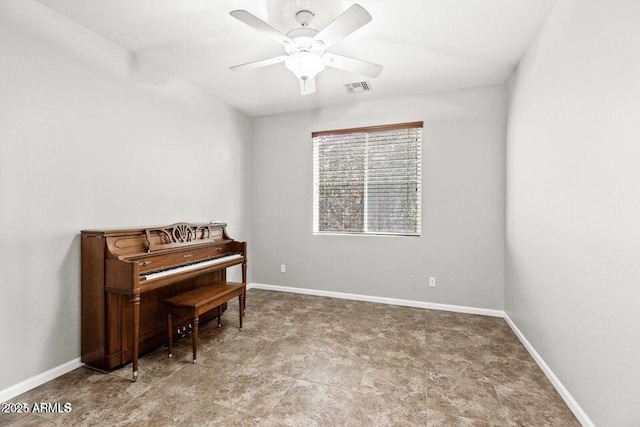 miscellaneous room with ceiling fan