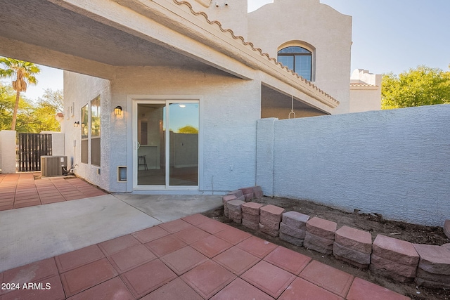 view of patio featuring central air condition unit